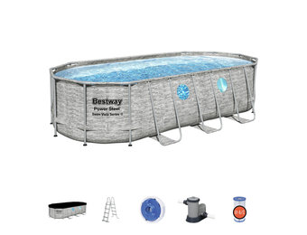 Bestway zwembad - met pomp en trap - 549x274x122 cm - stenen