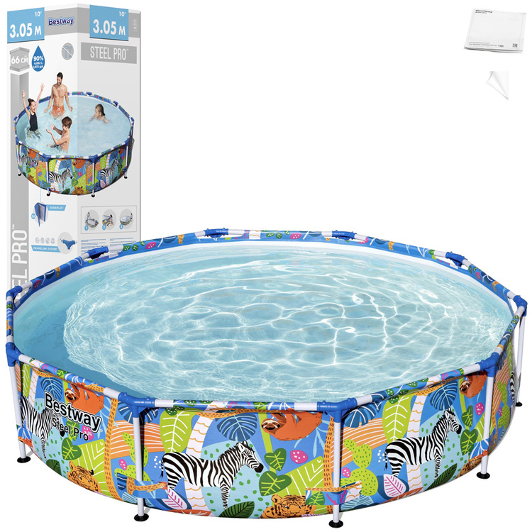 Bestway zwembad - rond - 305x66 cm - 4062 l - safari print