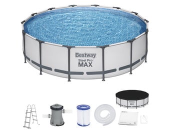 Bestway zwembad - met pomp en zwembad trap - 427x107 cm - wit