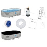 Bestway zwembad - Power Steel - 488x305x107cm - stenen muur