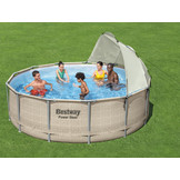 Bestway zwembad - compleet met zonnescherm - ⌀396x107cm - rotan