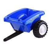 Loopauto - tractor - met aanhanger, schop & hark - blauw