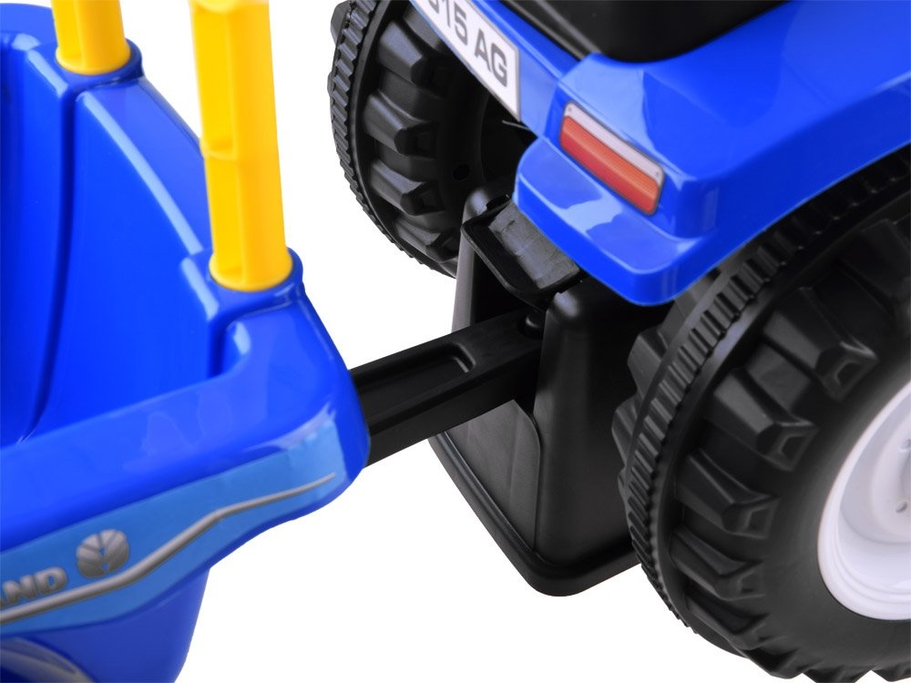 Loopauto - tractor - met aanhanger, schop & hark - blauw