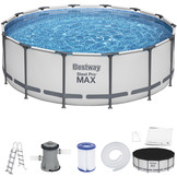 Bestway zwembad - met pomp en zwembad trap - 427x122 cm - wit