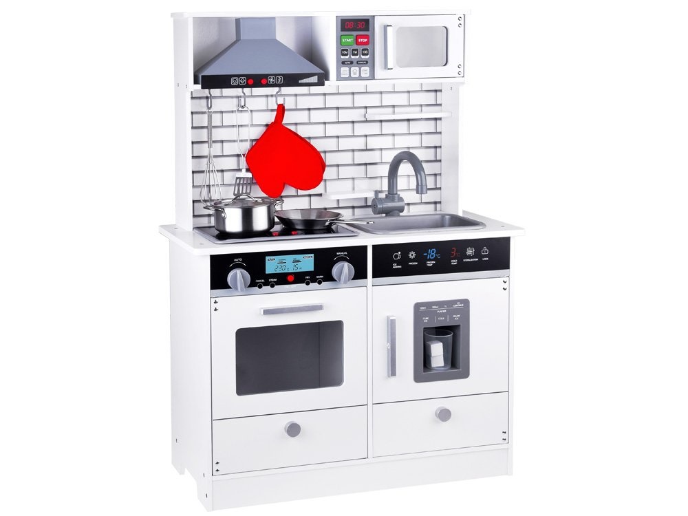 Speelgoed keuken - hout - met licht en geluid - 65x30x92 cm - wit