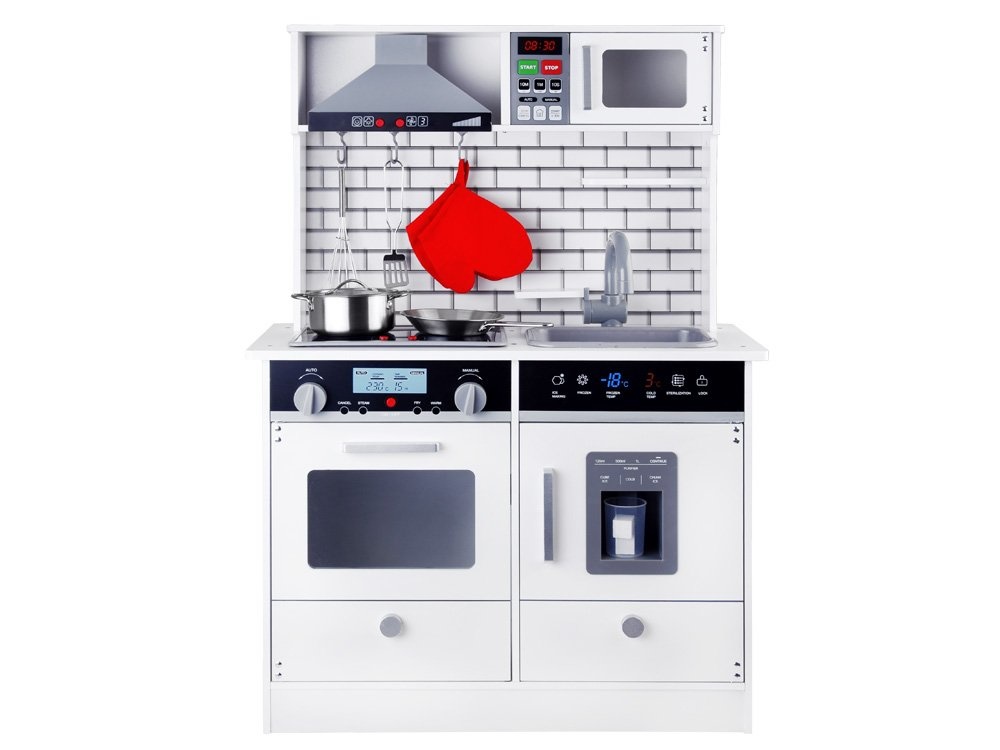Speelgoed keuken - hout - met licht en geluid - 65x30x92 cm - wit