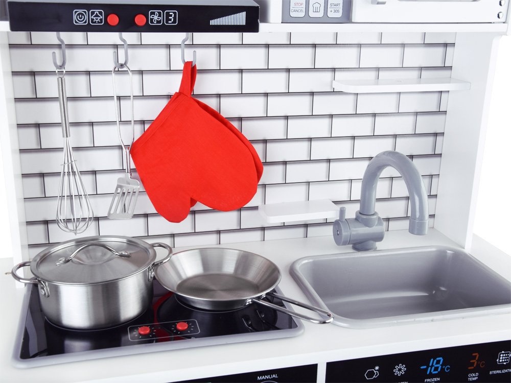 Speelgoed keuken - hout - met licht en geluid - 65x30x92 cm - wit