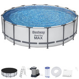 Bestway zwembad - met pomp en zwembad trap - 396x122 cm - wit