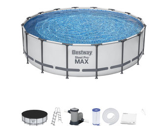 Bestway zwembad - met pomp en zwembad trap - 396x122 cm - wit