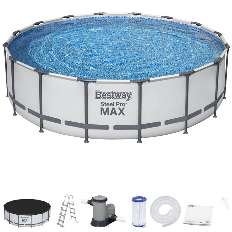 Bestway zwembad - met pomp en zwembad trap - 396x122 cm - wit
