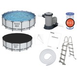 Bestway zwembad - met pomp en zwembad trap - 396x122 cm - wit