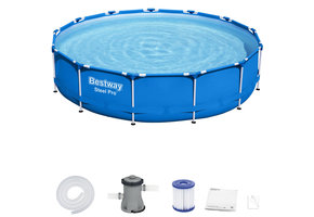 Bestway zwembad met pomp - opzetzwembad - 396x84 cm - blauw