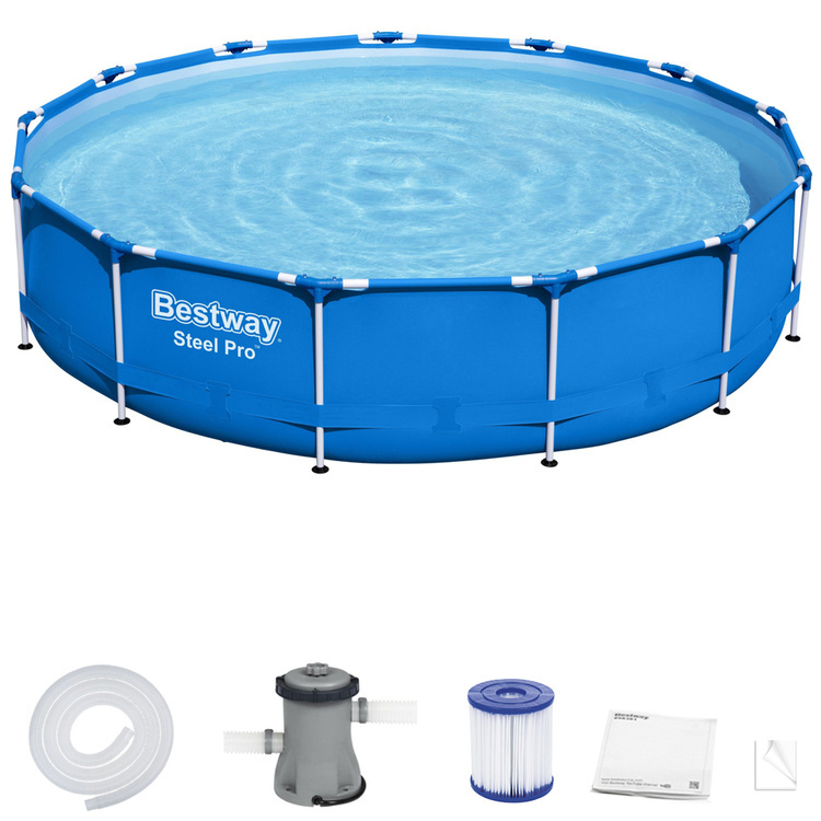Bestway zwembad met pomp - opzetzwembad - 396x84 cm - blauw