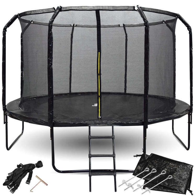 Trampoline met net - 366 cm - 12FT - tot 150 kg -  zwart