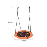 Nestschommel - grote schommel - ⌀ 100 cm - tot 150 kg - oranje