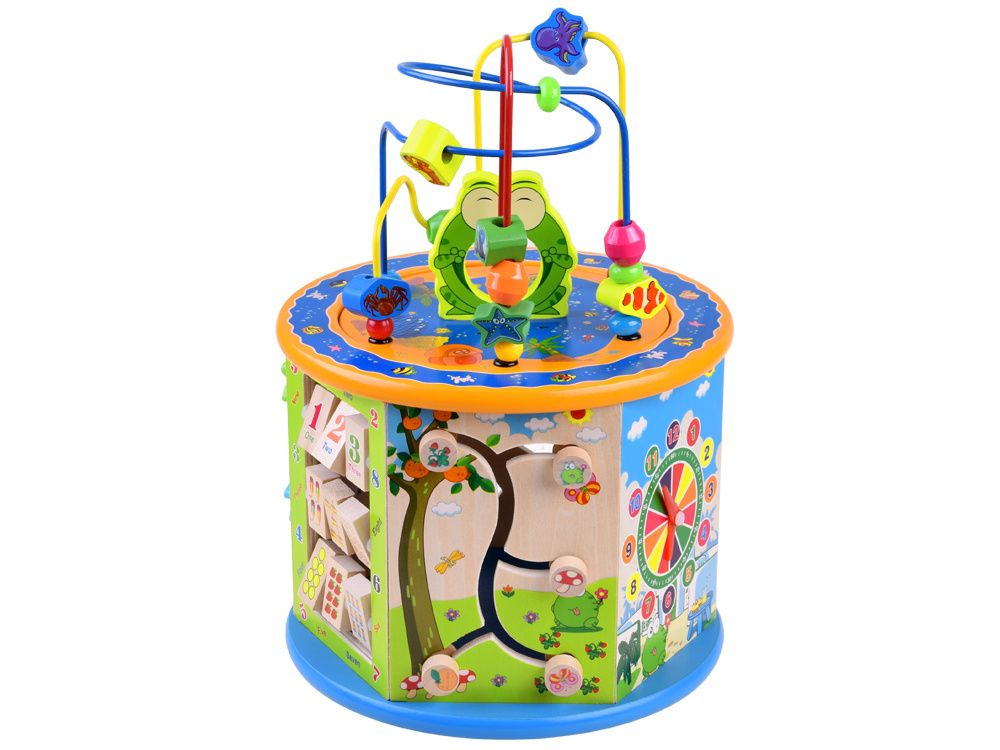 Activiteitenkubus - hout - speelkubus - 36x19,5x24 cm - 8-in-1