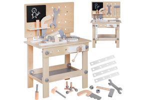 Werkbank kind - met speelgoed gereedschap - 45x26x66 cm - hout