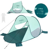 Pop up strandtent - 200x120x90 cm - met UV-bescherming - groen