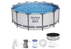 Bestway zwembad - met pomp en zwembad trap - 396x122 cm - wit