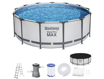 Bestway zwembad - met pomp en zwembad trap - 396x122 cm - wit