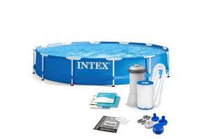 Intex opzetzwembad - 366x76 cm - incl filterpomp - blauw