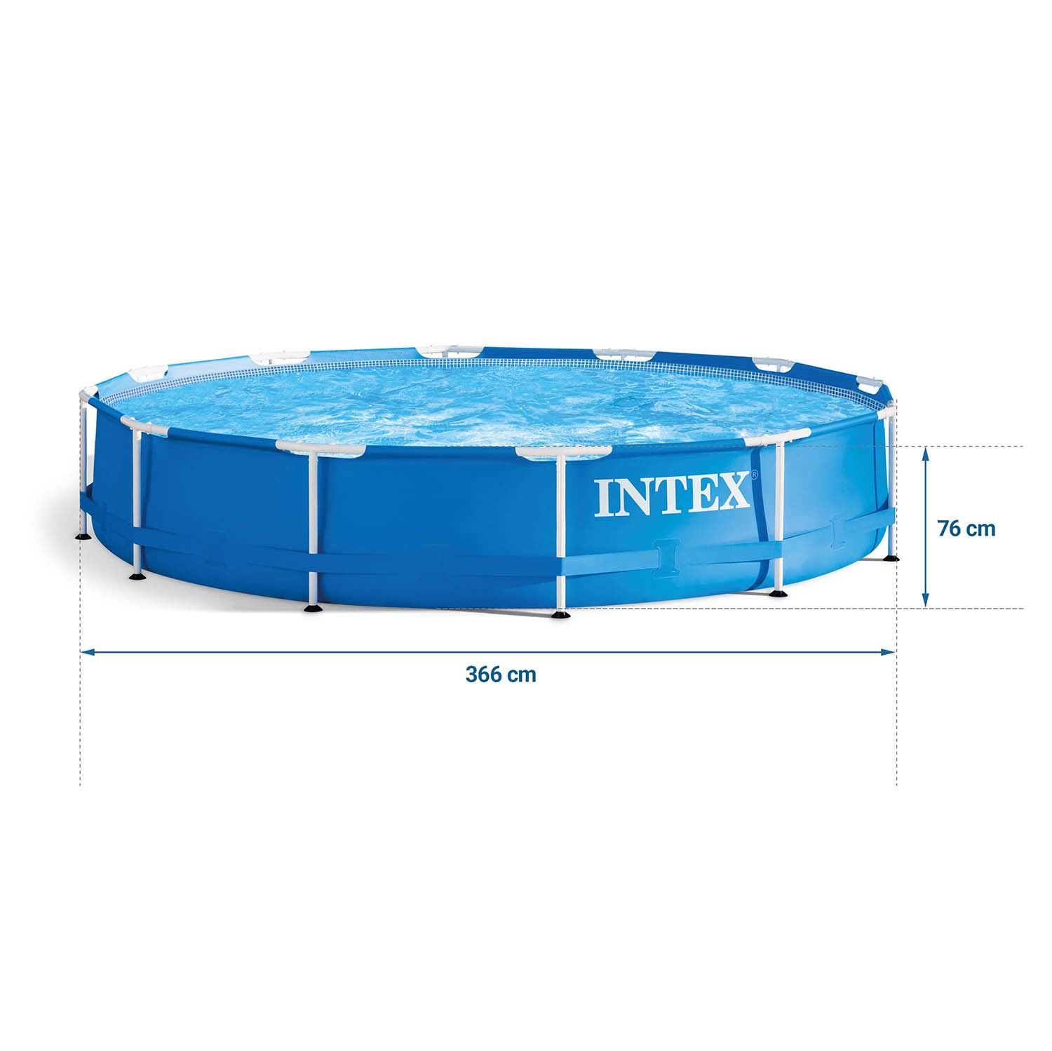 Intex opzetzwembad - 366x76 cm - incl filterpomp - blauw