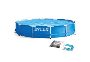 Intex opzetzwembad - 366x76cm - blauw - incl reparatiekit