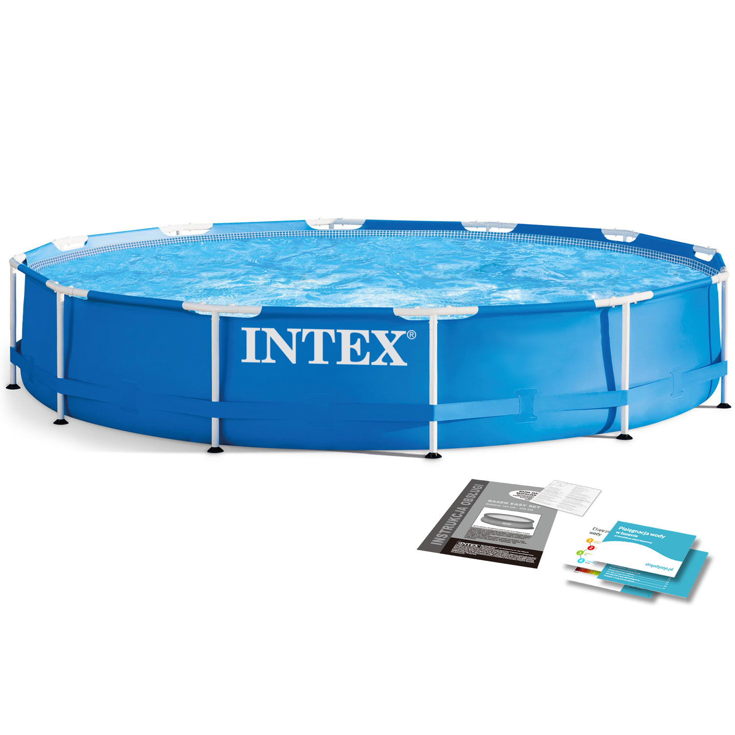 Intex opzetzwembad - 366x76cm - blauw - incl reparatiekit