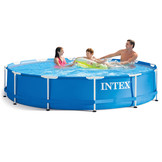 Intex opzetzwembad - 366x76cm - blauw - incl reparatiekit