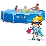 Intex opzetzwembad - 366x76 cm - blauw - filterpomp & accessoires