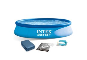 Intex opblaas zwembad - incl afdekzeil - 305x76cm - blauw