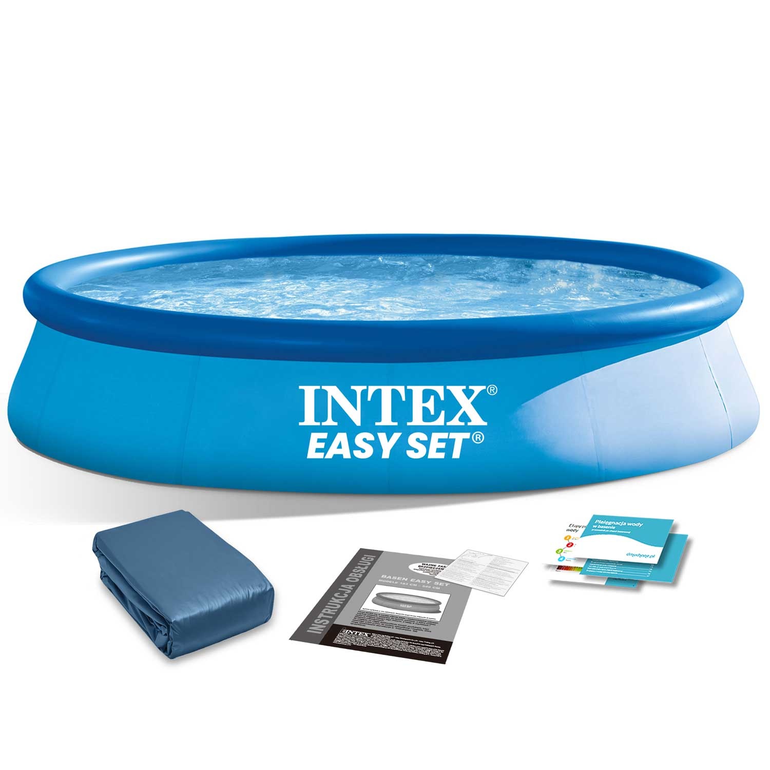 Intex opblaas zwembad - incl afdekzeil - 305x76cm - blauw