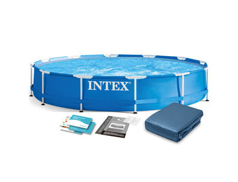 Intex opzetzwembad - Ø366 cm - blauw - incl reparatiekit & zeil