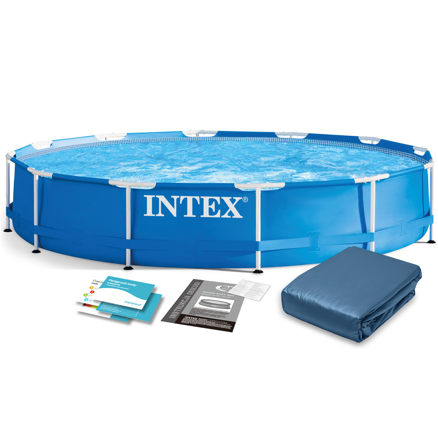 Intex opzetzwembad - Ø366 cm - blauw - incl reparatiekit & zeil