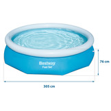 Bestway opblaas zwembad - rond - 305cm - incl fitlerpomp
