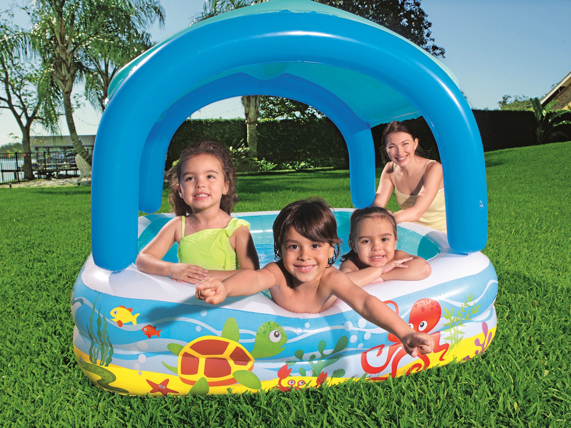 Intex opblaas zwembad - 140x140x114cm - blauw