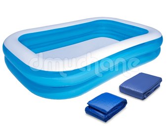 Bestway opblaas zwembad - 262x175x51cm - incl mat en afdekzeil