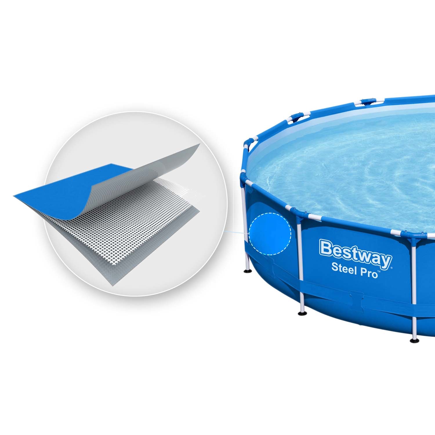 Bestway opzetzwembad - 305x76 cm - incl. reparatiekit en pluggen