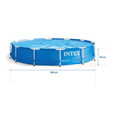 Intex opzetzwembad - 305x76cm - blauw - accessoires oa. filterpomp & bal