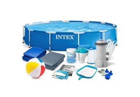Intex opzetzwembad - 366cmx76cm - blauw - accessoires, filterpomp & bal