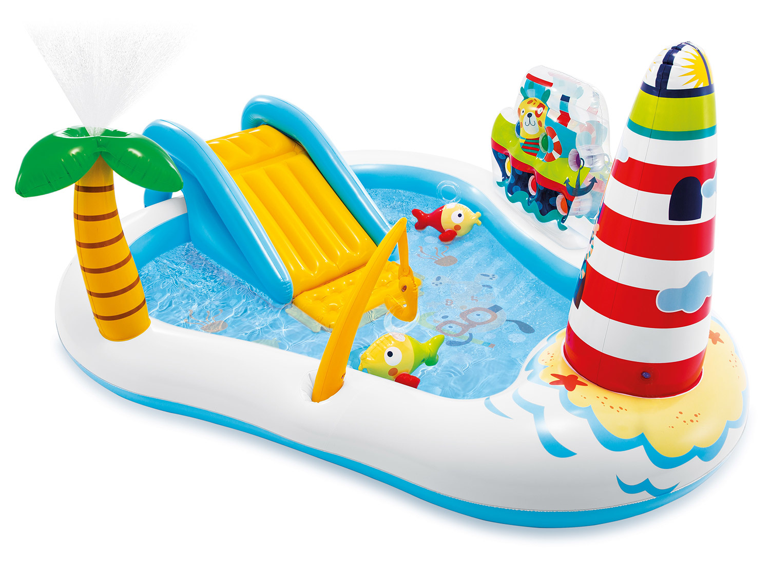 Intex opblaas zwembad - 218x188x99cm - oa. <br />
incl glijbaan