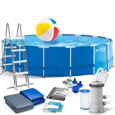 Intex opzetzwembad - 457x122 cm - blauw - accessoires oa. filterpomp & bal