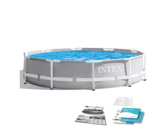 Intex opzetzwembad - Ø305x76 cm - grijs - incl reparatiekit