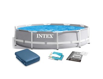 Intex opzetzwembad - Ø305cm - grijs - incl reparatiekit & zeil