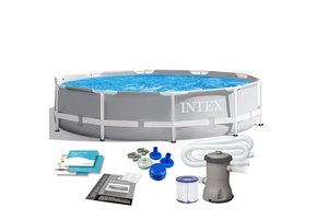 Intex opzetzwembad - 305x76 cm - filterpomp & accessoires - grijs
