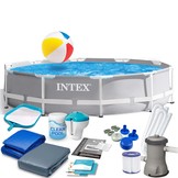 Intex opzetzwembad - 305x76cm - grijs - accessoires oa. filterpomp & bal