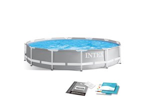 Intex opzetzwembad - 366x76 cm - grijs - incl reparatiekit