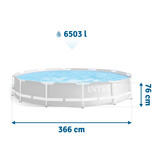 Intex opzetzwembad - 366x76 cm - grijs - incl reparatiekit