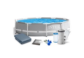Intex opzetzwembad - 366x76cm - filterpomp & accessoires - grijs