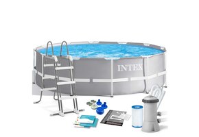 Intex opzetzwembad - 366x99cm - grijs - filterpomp & accessoires